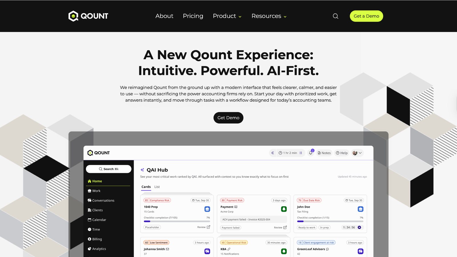 A New Qount Experience landing